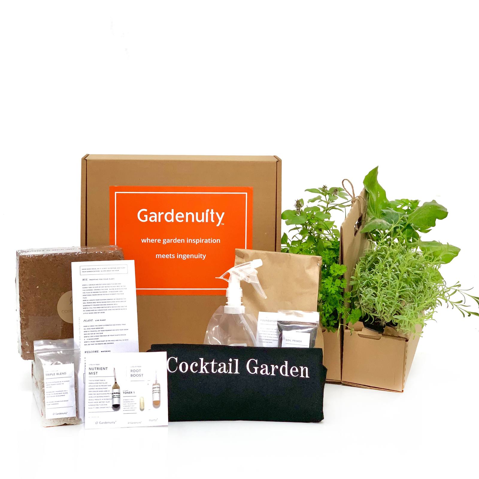 Cocktail Herb Garden Kit with Plants